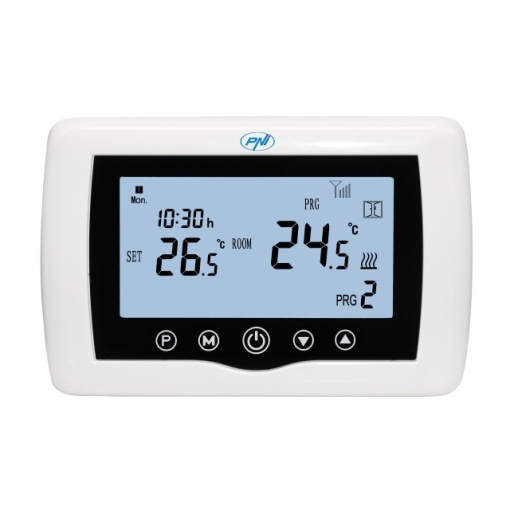 Termostat inteligent PNI CT400 fara fir, cu WiFi, controleaza 1 centrala si 2 zone diferite, parter etaj prin Internet, pentru centrale termice, pompe, electrovalve, APP TuyaSmart, histerezis 0.2 grad - Img 2