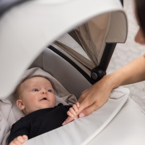 Thule Bassinet - Landou copii 0-6 luni, Tinted Taupe - Img 5