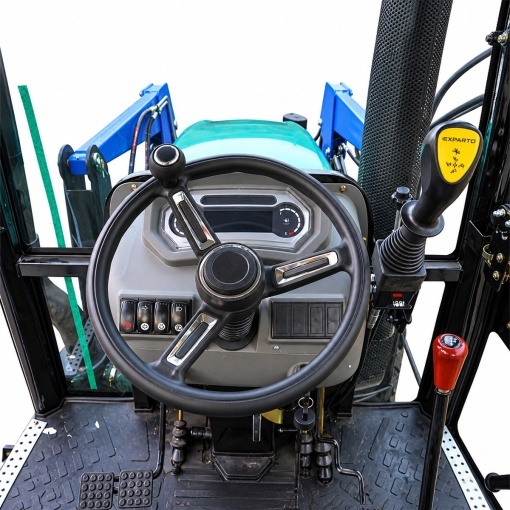 Tractor 60CP 4x4 cu cabina, motor diesel YTO, incarcator frontal hidraulic, cupa 1400mm, camere video KONIG 604 - Img 9