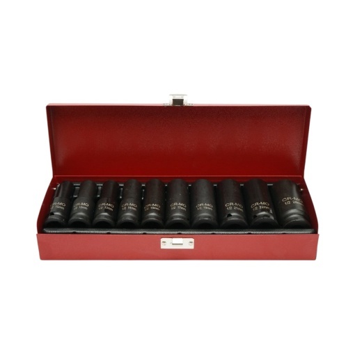 Trusa chei tubulare de impact lungi 10-24mm, patrat 1/2 inch Cr-Mo 10 piese Breckner Germany - Img 2