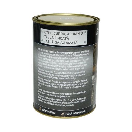 Vopsea email anticoroziva 3 in 1 argintie pentru metal 2kg, direct pe rugina, pe baza de apa Breckner Germany - Img 4