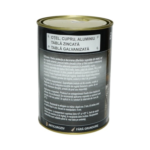 Vopsea email anticoroziva 3 in 1 maro ciocolatiu lucios pentru metal 2kg, direct pe rugina, pe baza de apa Breckner Germany - Img 4