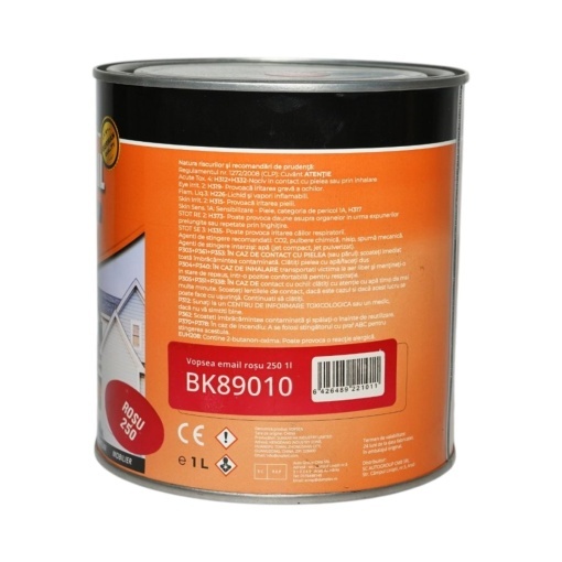 Vopsea email anticoroziva 3 in 1 rosu 250 pe baza de solvent 1L, direct pe rugina, interior si exterior Breckner Germany - Img 3