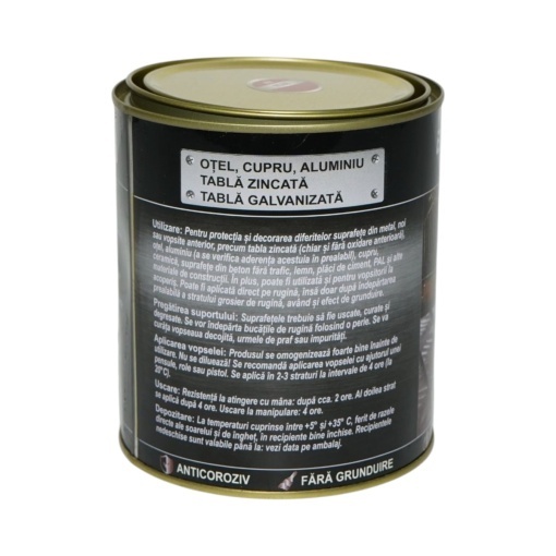 Vopsea email anticoroziva 3 in 1 rosu 250 pentru metal 750g, direct pe rugina, pe baza de apa Breckner Germany - Img 4