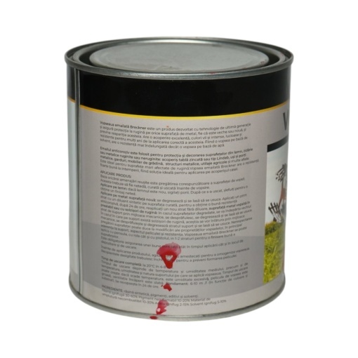 Vopsea email anticoroziva 3 in 1 rosu Welger 1K pe baza de solvent 1L, direct pe rugina, interior si exterior Breckner Germany - Img 2