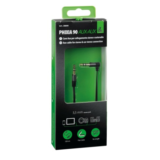 Adaptor 90°, AUX-AUX cable - 120 cm - Negru - Img 3