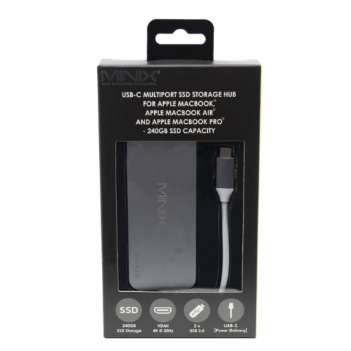 Adaptor multiport USB-C Minix NEO-S2GR cu Solid State Drive (SSD) 240Gb inclus, HDMI, USB Type-C, 2 x USB3.0 - Img 2