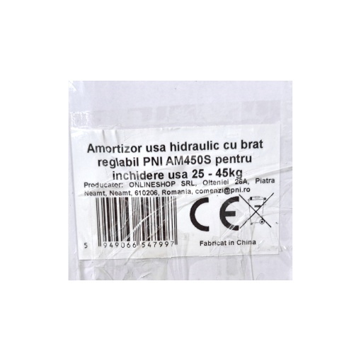 Amortizor usa hidraulic cu brat reglabil PNI AM450S pentru inchidere usa 25 - 45kg, viteza de inchidere reglabila - Img 7