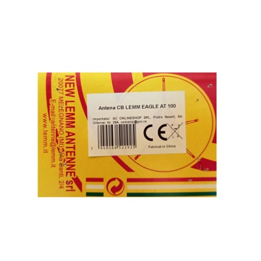 Antena CB LEMM EAGLE AT 1000, lungime 165 cm, castig 3dB, 26.5-27.5 MHz, 600W, cablu RG58 4m, fabricata in Italia - Img 5