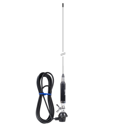 Antena CB LEMM Z2000 AT1200, lungime 130 cm, castig 2.5dB, 26.5-27.5 MHz, 300W, montura fixa, cablu RG58 4m, fabricat in Italia