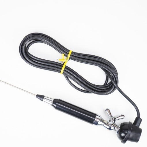 Antena CB LEMM Z2000 AT1200, lungime 130 cm, castig 2.5dB, 26.5-27.5 MHz, 300W, montura fixa, cablu RG58 4m, fabricat in Italia - Img 4