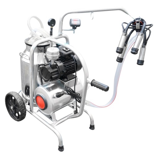 Aparat de muls vaci cu grup colector 160cc, sasiu galvanizat, bidon inox 30L, 1 post Breckner Germany - Img 6