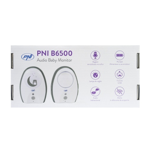Audio Baby Monitor PNI B6500 wireless, intercom, cu lampa de noapte, functie Vox si Pager, sensibilitate microfon reglabila - Img 3