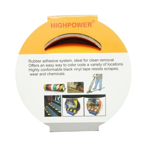 Banda adeziva de avertizare si marcare podea PVC galben-negru 48mm x 33m HighPower - Img 9