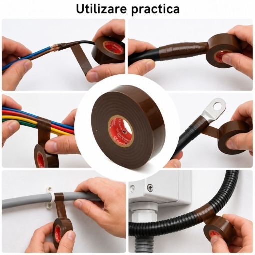 Banda izolatoare maro vinil 19mm x 20m Premium Super Power 33+ HighPower - Img 4