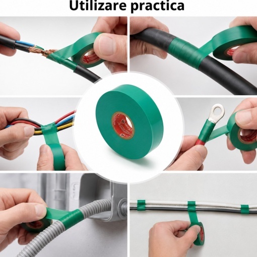 Banda izolatoare verde vinil 19mm x 20m Premium Super Power 33+ HighPower - Img 4