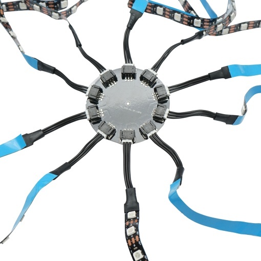 Banda LED model artificii 11x0.5+1x2m 5V, USB, bluetooth, control vocal, aplicatie RGB+IC Breckner Germany - Img 4