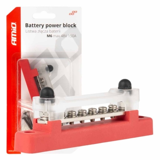 Bara conexiuni baterie M6 12V - 48V 150A AMIO