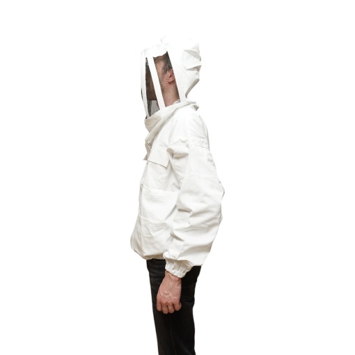 Bluza apicola alba cu masca de protectie tip gluga marimea L - Img 2