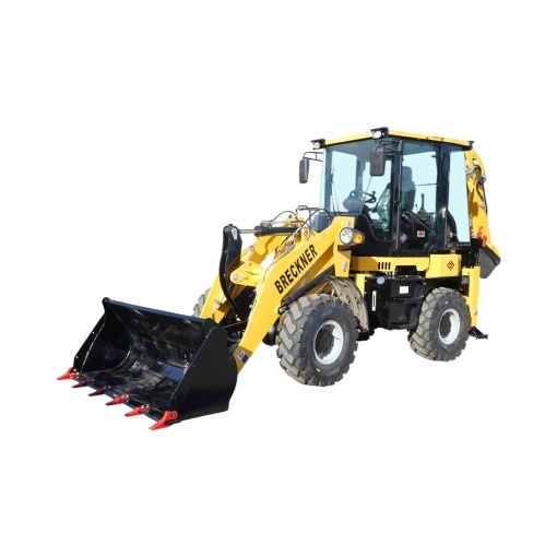 Buldoexcavator articulat compact 1.8T, motor diesel 61CP Euro 5 cu brat excavator, cupa frontala, furci paleti, picon hidraulic Breckner Germany - Img 2