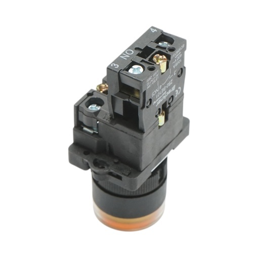 Buton indicator LED galben cu rezistenta integrata 1NO, 220V, LAY5 Breckner Germany - Img 4