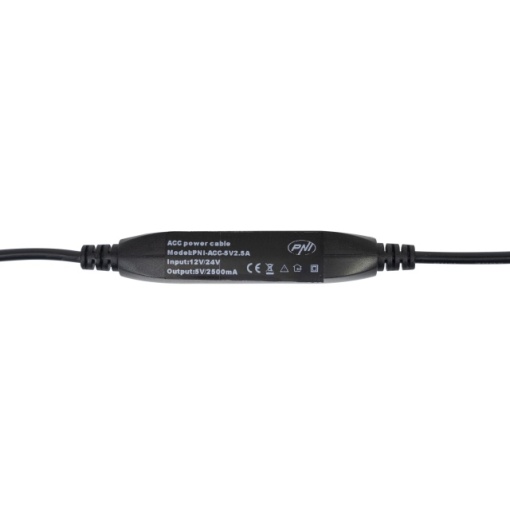 Cablu de alimentare PNI pentru DVR-uri auto, intrare 12V/24V, iesire 5V 2.5A, lungime 3.5 metri - Img 7