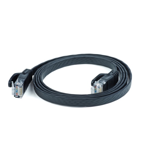 Cablu de retea plat S/STP CAT7 PNI U7030B, 2 x RJ45, 4 perechi de fire, 32AWG, cupru, 10 Gbps, 600 MHz, 3m, negru