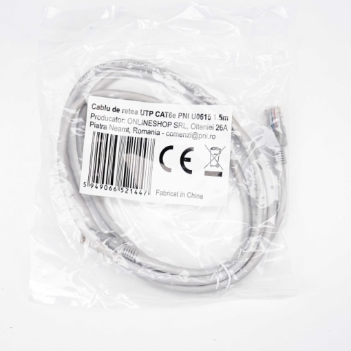 Cablu de retea UTP CAT6 PNI U0615, Patch, mufat 2xRJ45, 8 fire x 0.5 mm, 1.5m - Img 3