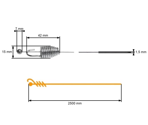 Cablu propulsie universal 250cm - Img 2