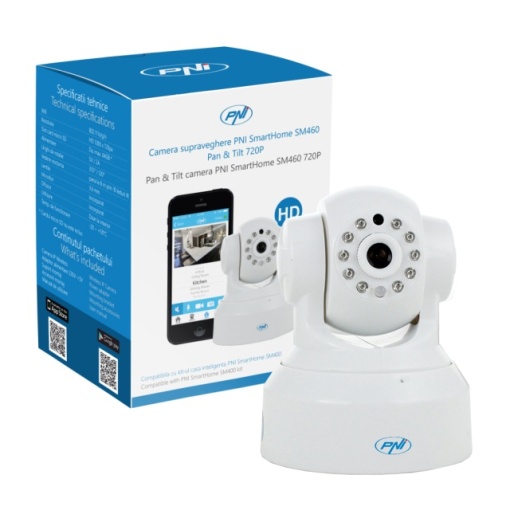 Camera supraveghere PNI SmartHome SM460 pan &amp; tilt 720p controlabila prin internet, inregistreaza foto-video pe telefon - Img 6
