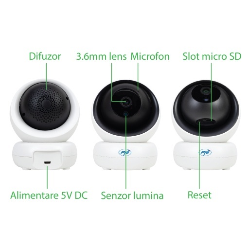Camera supraveghere video PNI IP735 3Mp cu IP P2P PTZ wireless, slot card microSD, control din aplicatie - Img 7