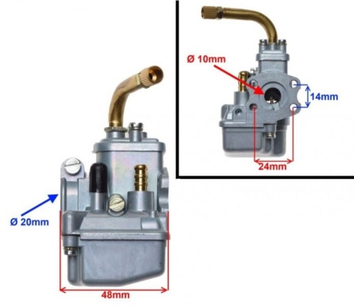 Carburator scuter Hercules, KTM, Puch, Sachs 10 mm - Img 2