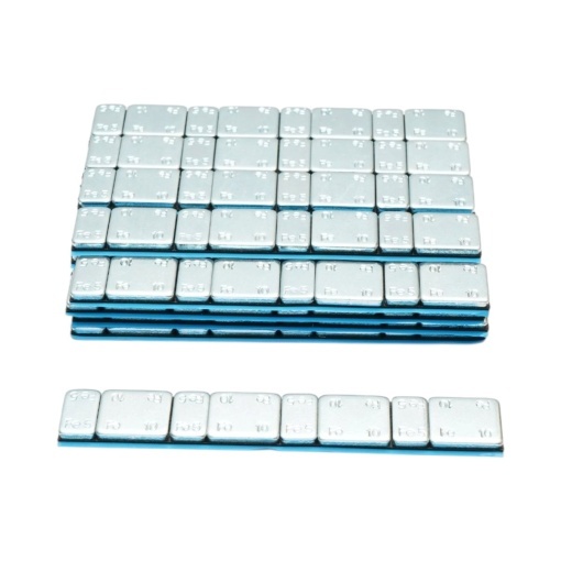 Contragreutati autoadezive zincate echilibrare roti Fe 60g (5gx4 buc + 10gx4 buc) 100 benzi/cutie - Img 3