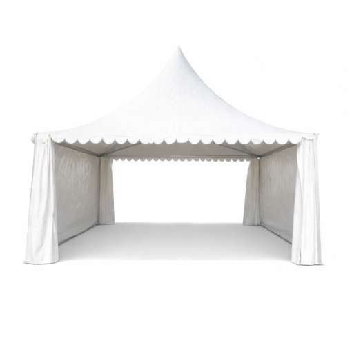 Cort evenimente pavilion tip pagoda 6x6m, alb impermeabil UV, acoperis PVC 950g/m2, cadru aluminiu 64x64x3mm - Img 2