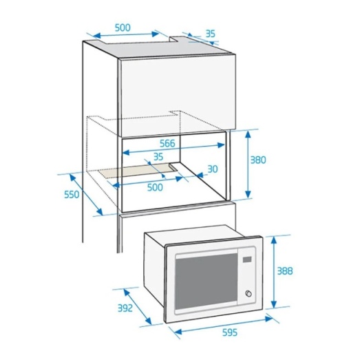 Cuptor cu microunde incorporabil Beko MGB25332BG, 900 W, 25 L, functie auto cook, gri/negru - Img 5