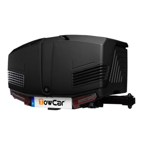 Cutie portbagaj pe carligul de remorcare Towbox Camper V3 Urban - model scurt (pentru usi si hayoane de pana la 1520 mm)