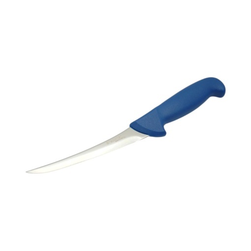 Cutit dezosat curbat profesional 15cm, lama otel 5Cr15MoV, maner Nylon albastru Breckner Germany - Img 2