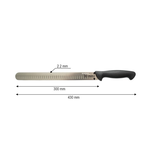 Cutit feliere brisket profesional 30cm, lama alveolata otel 5Cr15MoV, maner PP negru Breckner Germany - Img 4
