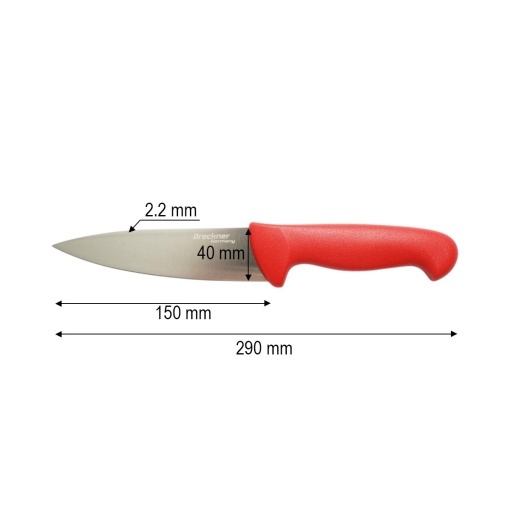 Cutitul bucatarului profesional 15cm, lama otel 5Cr15MoV, maner PP rosu Breckner Germany - Img 4