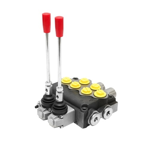 Distribuitor hidraulic cu 2 manete supapa de siguranta SD11 debit 80L/min levier si reductie -15 /+80 Breckner Germany - Img 2
