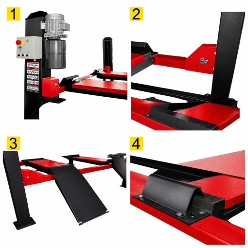 Elevator auto cu 4 coloane 380V, 2.2kW, capacitate ridicare 3500kg, inaltime ridicare 1600mm - Img 4