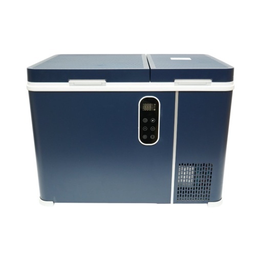 Frigider auto 45L cu compresor 12V-24V-220V, 45W, afisaj LCD, zona dubla de racire, albastru 616x386x451mm - Img 2