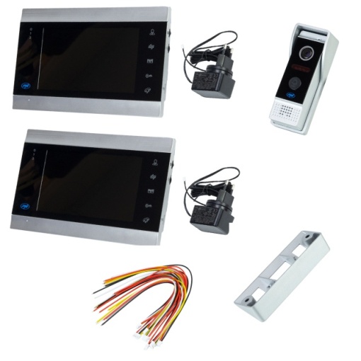Interfon video inteligent PNI SafeHome PT720MW cu 2 monitoare, WiFi, HD, P2P, monitor interior, aplicatie dedicata Tuya Smart, IP65 - Img 2