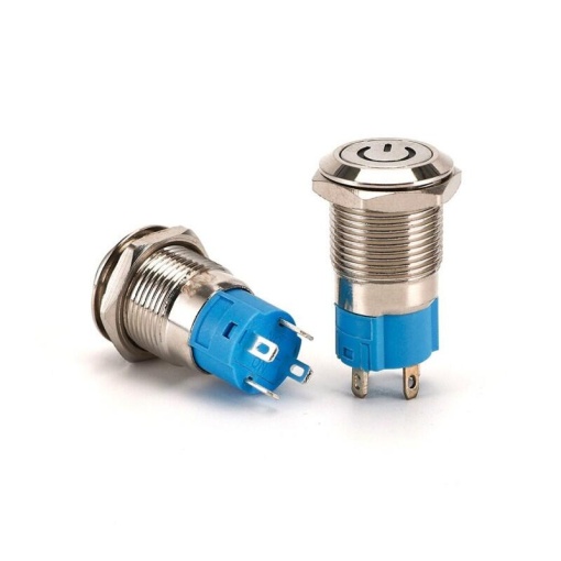 Intrerupator buton On-Off, fi12mm, aluminiu, cu logo - Img 2
