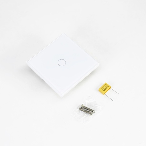Intrerupator cap scara si cap cruce simplu cu touch PNI CS101 din sticla, alb cu LED indicator - Img 7