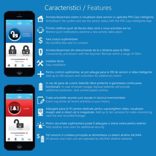 Kit casa inteligenta PNI SmartHome SM400 cu functie de sistem de alarma si monitorizare acces prin internet - Img 8