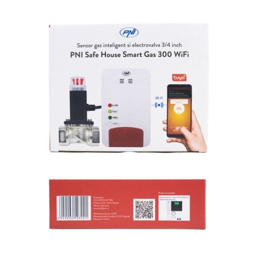Kit senzor gaz inteligent si electrovalva PNI Safe House Smart Gas 300 WiFi cu alertare sonora, aplicatie de mobil Tuya Smart, integrare in scenarii si automatizari smart cu alte produse compatibile - Img 7