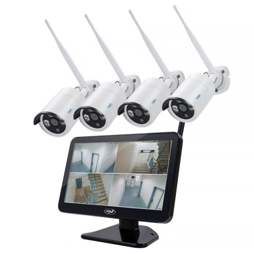 Kit supraveghere video PNI House WiFi650 - 4 camere Full HD Wi-Fi P2P si monitor LCD 12 inch - Img 8
