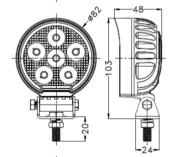Lampa de lucru, 24LED OSRAM, 24W, rotunda, difuză - Img 2
