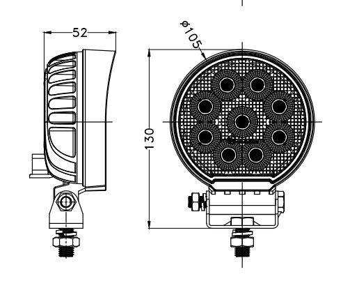 Lampa de lucru, 36LED OSRAM, 36W, rotunda, difuză - Img 2